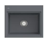 Villeroy & Boch V&B évier affleurant Subway Style 60 S Flat D, avec garniture vidage, commande manuelle, graphite Quantité:1