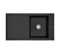Villeroy & Boch V&B Évier affleurant Timeline 50 Flat avec garniture vidage, commande manuelle, noir pur Quantité:1