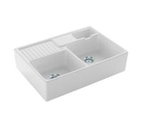 Villeroy & Boch V&B Évier double bac avec égouttoir, mitigeur, blanc alpin C-plus Quantité:1