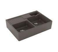 Villeroy & Boch V&B Évier double cuve avec égouttoir, mitigeur, timber C-plus Quantité:1