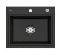 Villeroy & Boch V&B Évier encastré Subway Style 60 S Flat droite, avec garniture, noir pur Quantité:1