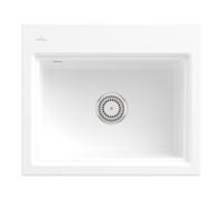 Villeroy & Boch V&B évier encastré Subway Style 60 S Flat gauche, avec garniture vidage, excentrique, blanc pierre Quantité:1
