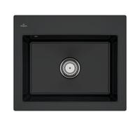 Villeroy & Boch V&B Évier Subway 60 S avec garniture de vidage, commande manuelle, noir pur Quantité:1