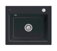Villeroy & Boch V&B Évier Subway 60 S avec garniture de vidage, excentrique, noir pur Quantité:1