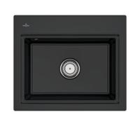 Villeroy & Boch V&B Évier Subway Style 60S avec vidage, robinet + grille, noir pur Quantité:1