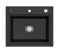 Villeroy & Boch V&B Évier Subway Style 60S, garniture vidage, avec excentrique + grille, P noir Quantité:1