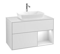 Villeroy & Boch V&B Finion Meuble sous lavabo 100 cm, blanc mat, tiroir blanc mat laqué, blanc mat laqué Quantité:1