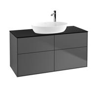Villeroy & Boch V&B Finion Meuble sous lavabo Éclairage mural 120x60,3 cm, plaque couv. bleue, anthracite m Quantité:1