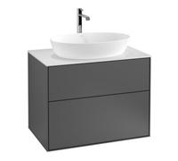 Villeroy & Boch V&B Finion Meuble sous lavabo Éclairage mural 80x60,3cm, plaque abd. bl. m, anthracite mat Quantité:1