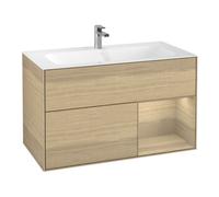 Villeroy & Boch V&B Finion Meuble sous lavabo Éclairage mural 99,6x59,1 cm, placage chêne, droite Quantité:1