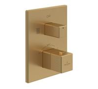 set de finition Villeroy und Boch Mettlach TVS12600300076 thermostat encastré avec réglage du volume bidirectionnel, or brossé