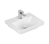 Villeroy & Boch V&B Lavabo Subway 3.0 45x37cm, carré, avec trou robinet/bonde, blanc C-plus Quantité:1