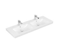 Villeroy & Boch V&B Meuble double vasque Subway 2.0 130x47cm, 2 trous robinet, trop-plein, blanc Quantité:1