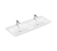 Villeroy und Boch Subway 3. 1930 double vasque 4A71D5RW 130x47cm, chacune avec 2000 / avec trop-plein, pierre blanche C-plus