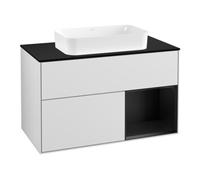Villeroy & Boch V&B Meuble sous lavabo avec plan de toilette bleu m Finion 100x60,3cm, tiroir droit bleu m Lac, blanc m Lac Quantité:1