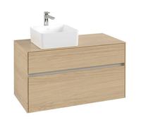 Villeroy & Boch V&B Meuble sous lavabo Collaro 100x54,8x50 cm, évier gauche, chêne nordique Quantité:1