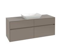 Villeroy & Boch V&B Meuble sous lavabo Collaro 140x54,8x50 cm, avec évier central, chêne noir Quantité:1
