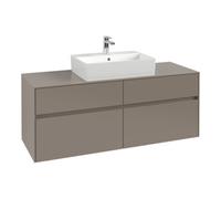 Villeroy & Boch V&B Meuble sous-lavabo Collaro 140x54,8x50cm, avec évier central, taupe Quantité:1