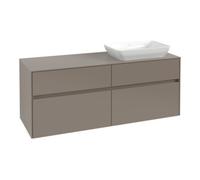 Villeroy & Boch V&B Meuble sous-lavabo Collaro 140x54,8x50cm, lav. droite, LED 10W, gris so. Quantité:1