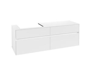 Villeroy & Boch V&B Meuble sous lavabo Collaro 160x54,8x50 cm, évier à gauche, blanc mat Quantité:1
