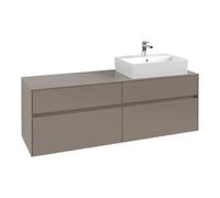 Villeroy & Boch V&B Meuble sous lavabo Collaro 160x54,8x50cm, lavabo droit, chêne noir Quantité:1