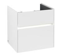Villeroy & Boch Collaro Meuble sous-lavabo, 2 tiroirs, lavabo au centre, avec éclairage, 554x546x444mm, C008B0MS