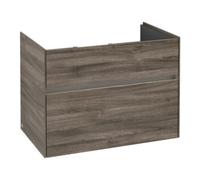 Villeroy & Boch Collaro Meuble sous-lavabo, 2 tiroirs, lavabo au centre, avec éclairage, 754x546x444mm, C010B0RK