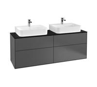 Villeroy & Boch V&B Meuble sous lavabo Éclairage mural Finion 160x60,3cm, plaque hab. bleue, anthracite m Quantité:1