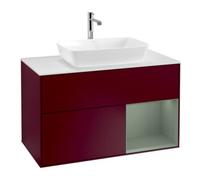 Villeroy & Boch V&B Meuble sous-lavabo Finion 100, blanc mat, porte coulissante avec laque, poignée métal Quantité:1