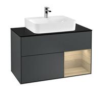 Villeroy & Boch V&B Meuble sous-lavabo Finion 100, blanc mat, rangement droit, poignée métal laqué Quantité:1