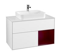 Villeroy & Boch V&B Meuble sous lavabo Finion 100, blanc mat, tiroir droit Peo, blanc laqué brillant Quantité:1