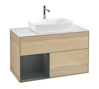 Villeroy & Boch V&B Meuble sous-lavabo Finion 100, blanc mat, tiroir moyen avec laque, poignée ven Quantité:1
