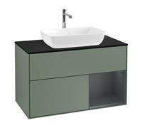 Villeroy & Boch V&B Meuble sous lavabo Finion 100, bleu, porte coulissante, huilé avec laque Quantité:1