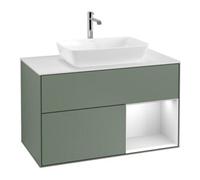 Villeroy & Boch V&B Meuble sous lavabo Finion 100, Pl blanc mat, Tiroir blanc mat laqué, Poignées laquées Quantité:1