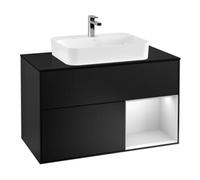 Villeroy & Boch V&B Meuble sous-lavabo Finion 100, Pl blanc mat, Tiroir droit blanc mat laqué, bleu mat laqué Quantité:1