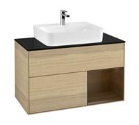 Villeroy & Boch V&B Meuble sous lavabo Finion 100, Pl bleu mat, tiroir droit, poignée ven Quantité:1