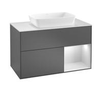 Villeroy & Boch V&B Meuble sous-lavabo Finion 100, placage bois m, rangée simple gris mat Lac, avec plancher m Lac Quantité:1