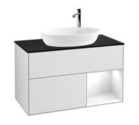 Villeroy & Boch V&B Meuble sous lavabo Finion 100, Plaque blanche mate, Tiroir global blanc laqué, blanc mat laqué Quantité:1