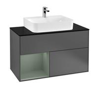 Villeroy & Boch V&B Meuble sous lavabo Finion 100, Plaqué chêne, Anthracite mat Quantité:1