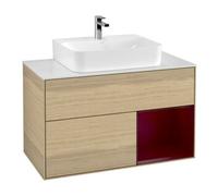 Villeroy & Boch V&B Meuble sous-lavabo Finion 100, plaque de fixation blanche, avec tiroir, poignée en métal Quantité:1