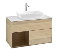 Villeroy & Boch V&B Meuble sous lavabo Finion 100, plaque de fixation blanche, étagère wal ven, Oa ven Quantité:1