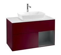 Villeroy & Boch V&B Meuble sous lavabo Finion 100, plaque de fixation blanche, tiroir médium avec laque, poignée métal Quantité:1