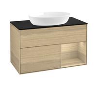 Villeroy & Boch V&B Meuble sous lavabo Finion 100, plaque de fixation bleue, étagère Oa ven, Oa ven Quantité:1