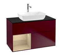 Villeroy & Boch V&B Meuble sous lavabo Finion 100, plaque de fixation bleue, étagère Oa ven, Peo m Quantité:1