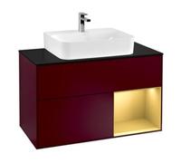 Villeroy & Boch V&B Meuble sous-lavabo Finion 100, plaque de fixation bleue, tablette réglable, poignée m Quantité:1