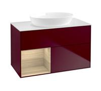 Villeroy & Boch V&B Meuble sous-lavabo Finion 100, plaque d'habillage blanche, avec étagère Oa ven, Peo m Quantité:1