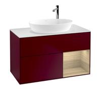 Villeroy & Boch V&B Meuble sous lavabo Finion 100, plaque d'habillage blanche, étagère Oa ven, Peo m Quantité:1