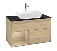 Villeroy & Boch V&B Meuble sous lavabo Finion 100, plaque d'habillage bleue, étagère Oa ven, Oa ven Quantité:1