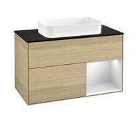 Villeroy & Boch V&B Meuble sous lavabo Finion 100x60,3 cm, tiroir droite blanc mat, placage Oa Quantité:1