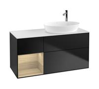 Villeroy & Boch V&B Meuble sous lavabo Finion 120 cm, blanc mat, éclairage mural, réglette Oa ven, bleu mat Lac Quantité:1
